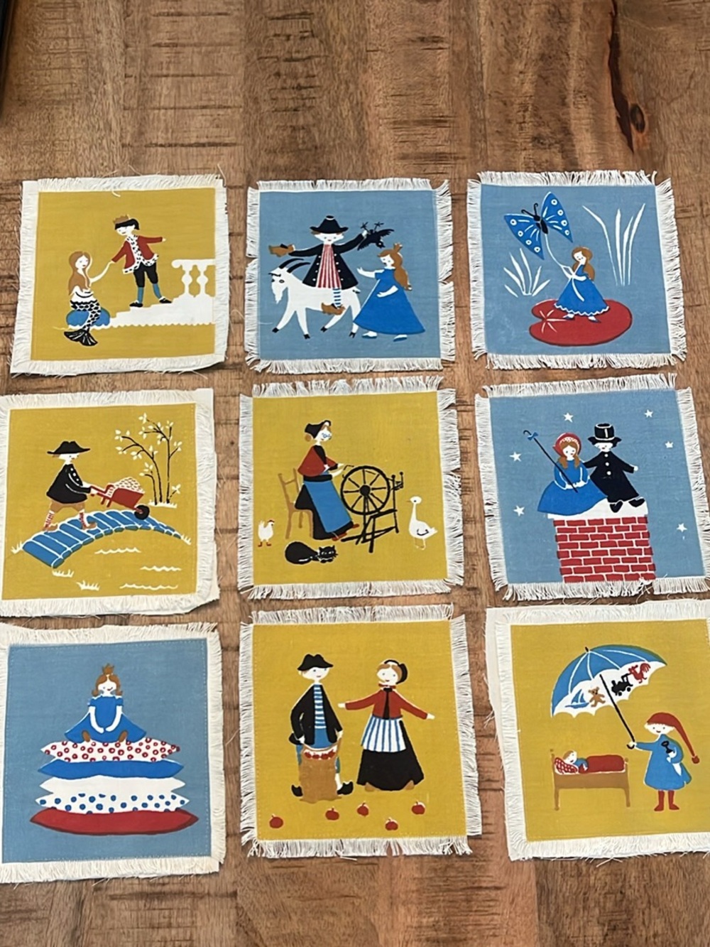 Vintage Cocktail Napkins Jangaard Denmark Hans Christian Anderson Fairy Tale